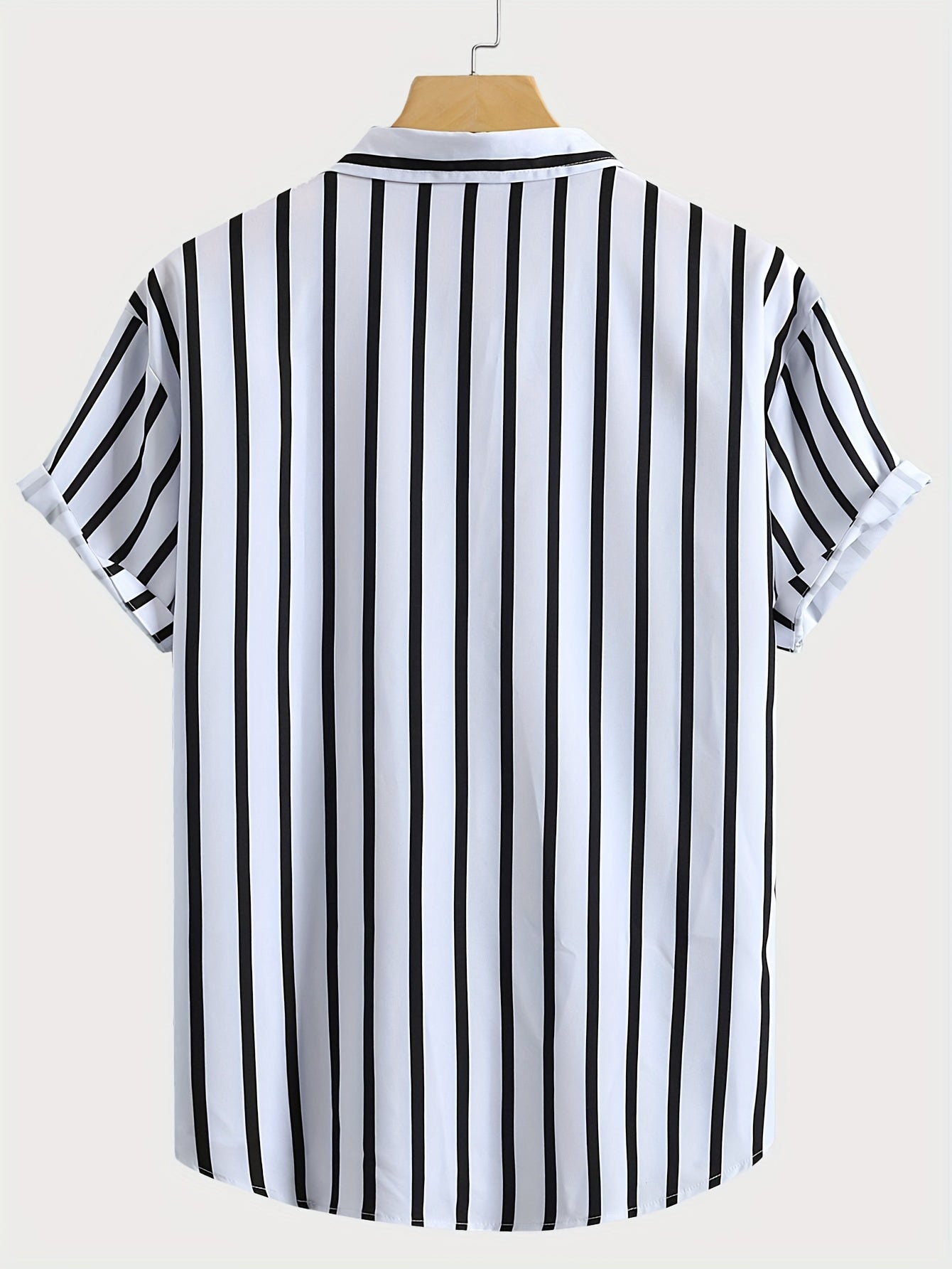 Stripe Print Men's Casual Short Sleeve Shirt Summer Vacation Resort Tops