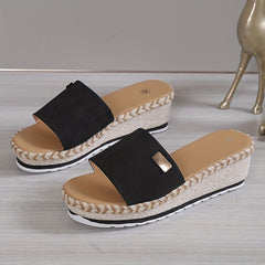 Women's Platform Wedge Sandals Non Slip Slides Shoes