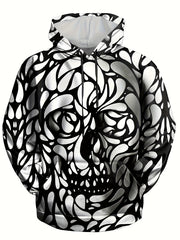 Abstract Skull 3d Print Hoodies For Men Graphic Hoodie