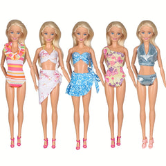 5 Sets Doll Swimsuits Bathing Suits Beach Bikini Clothes For 29 21 Cm Girl Doll