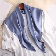 Solid 50s Neck Scarf Retro Silk Necktie Long Skinny Scarf For Purse