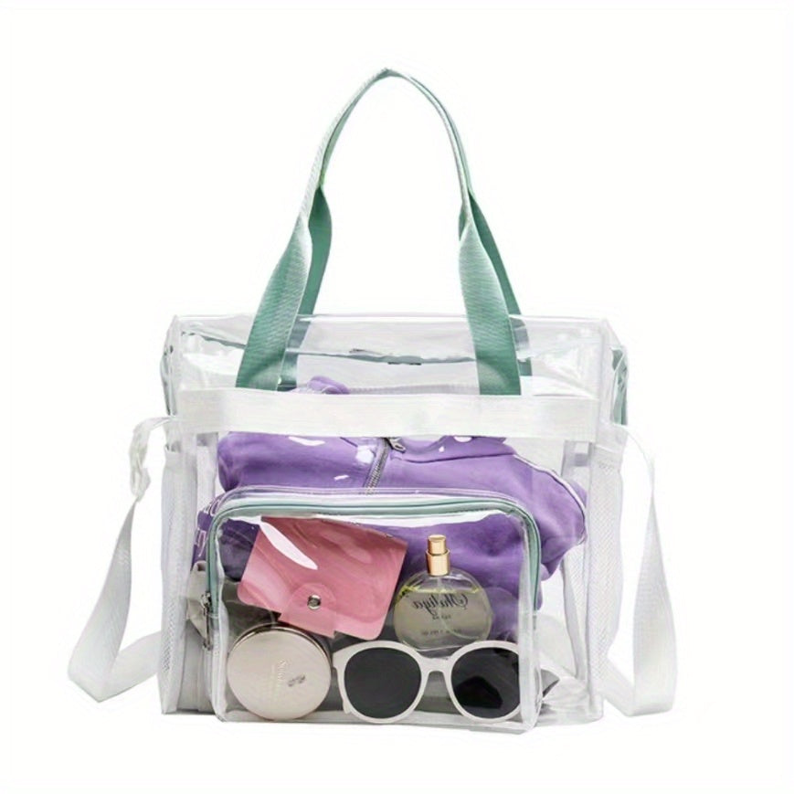 Transparent Toiletry Bag PU Waterproof Storage Tote Bath Swim Travel