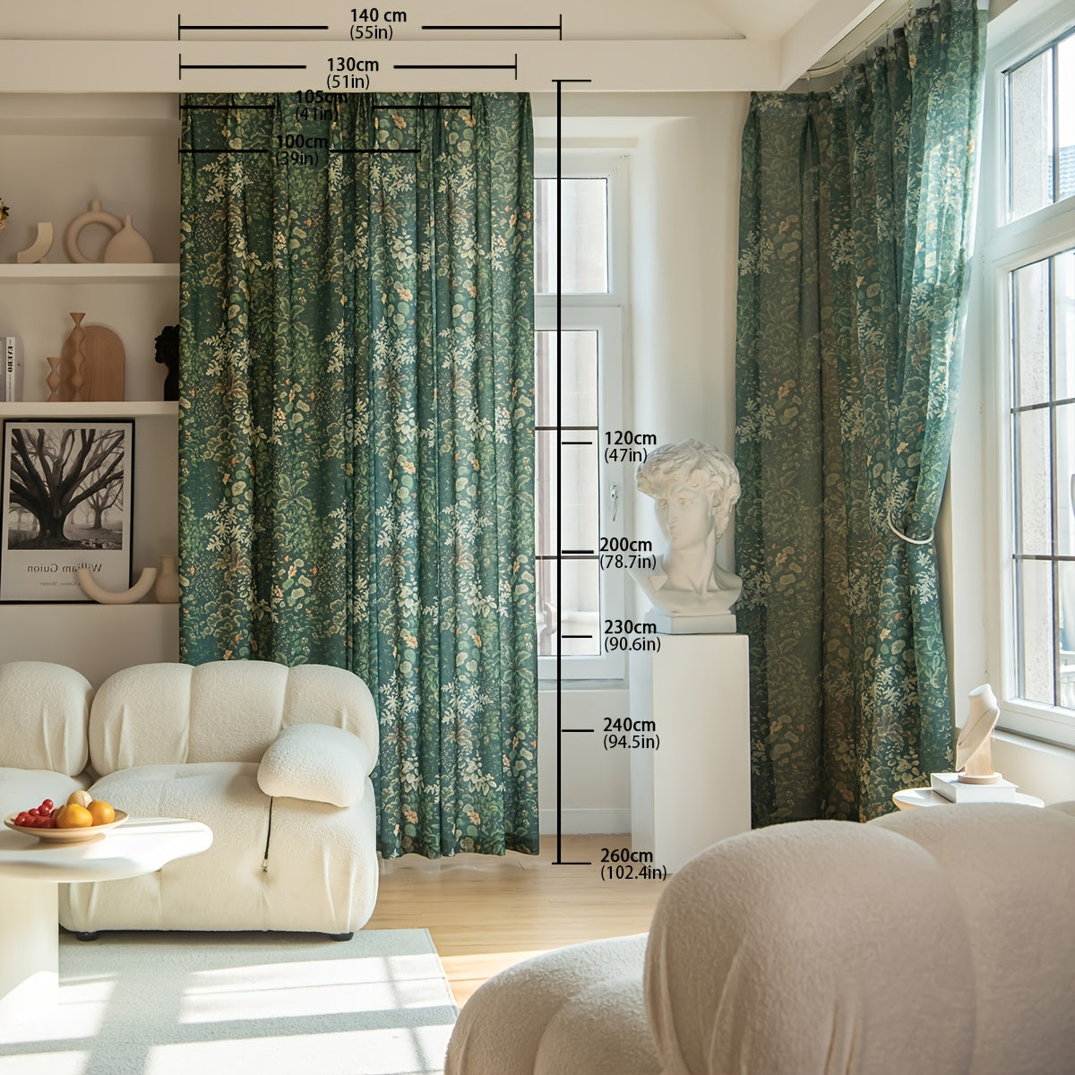 Forest Style Green Plant Curtain for Home Decor