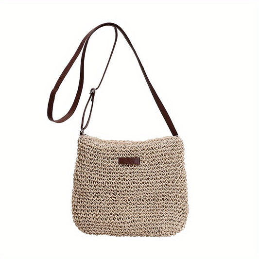 Straw Beach Bag Women's Woven Crossbody Shoulder Bag For Holiday
