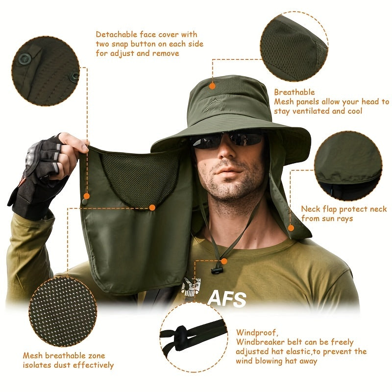 Mesh Bucket Hat Summer Quick-drying Sun Mask Hat