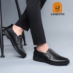LAORENTOU Men's Leather Oxford Shoes Lightweight Slip On Dress Shoes