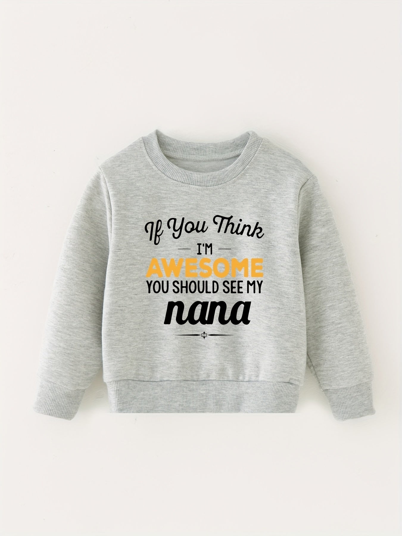 Nana Letter Print Baby Sweatshirt Long Sleeve Sports Pullover