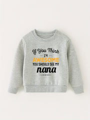 Nana Letter Print Baby Sweatshirt Long Sleeve Sports Pullover
