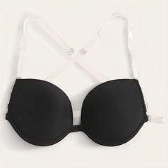 Solid Push Up Bra Comfy & Breathable Invisible Bra Women's Lingerie