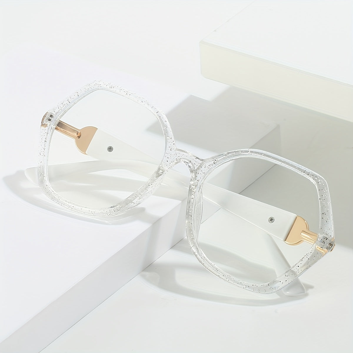 Geometric TR90 Clear Lens Glasses Anti Light for Men Women