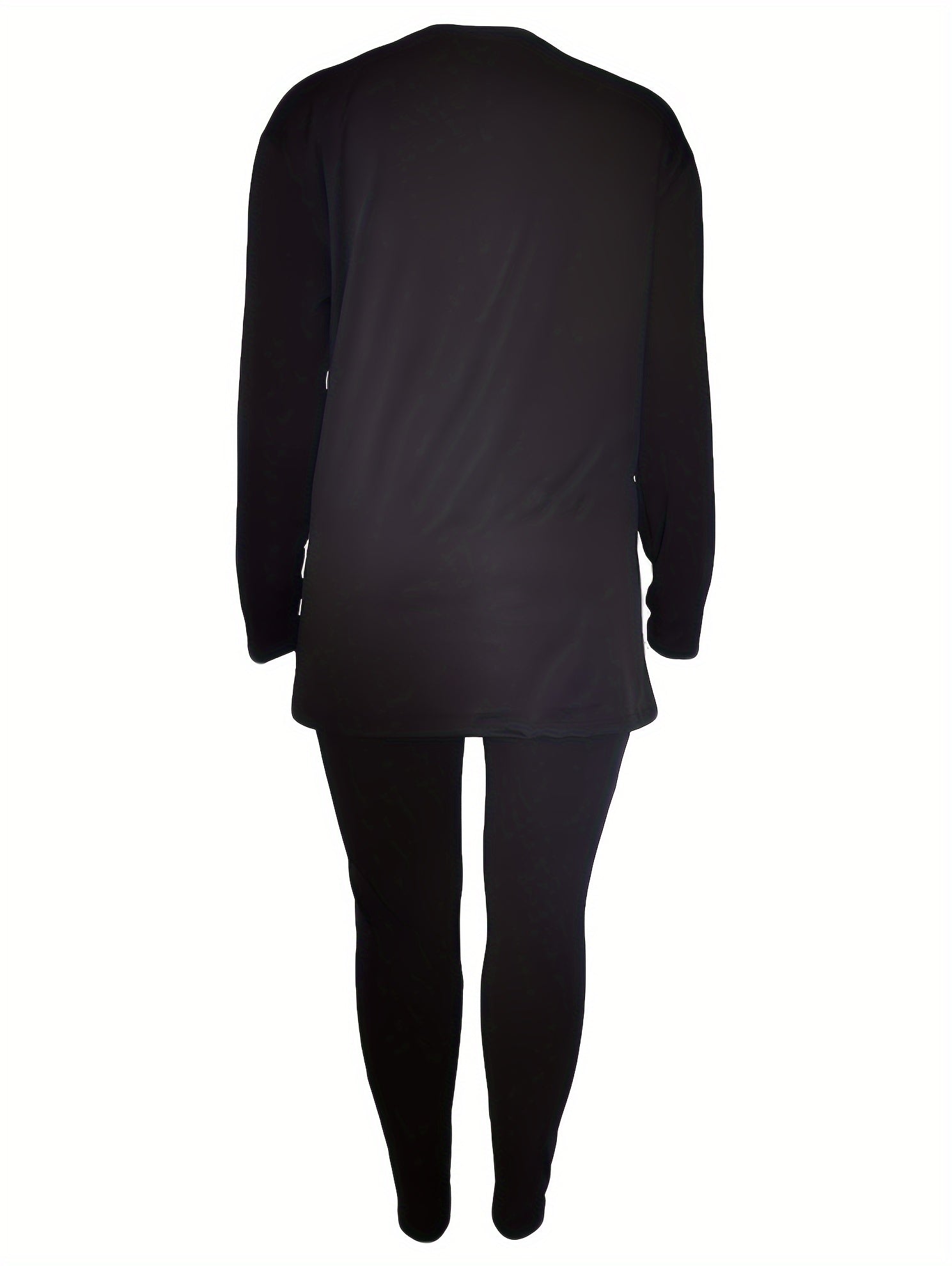 Women's Plus Bear & Letter Print Top & Leggings Set