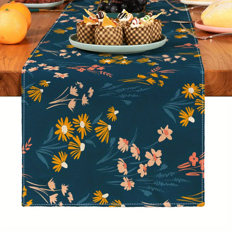 Poly Floral Print Table Runner Kitchen Dining Decor Linen Christmas Square