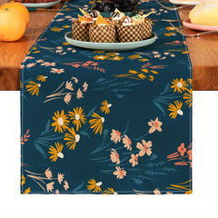Poly Floral Print Table Runner Kitchen Dining Decor Linen Christmas Square