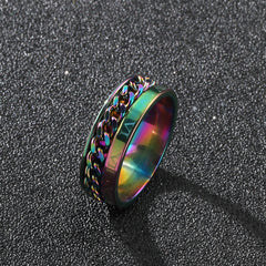 Men's Rotatable Roman Numeral Band Ring