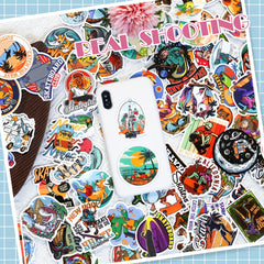 100pcs Beach Surfing Waterproof Vinyl Stickers for Water Bottles