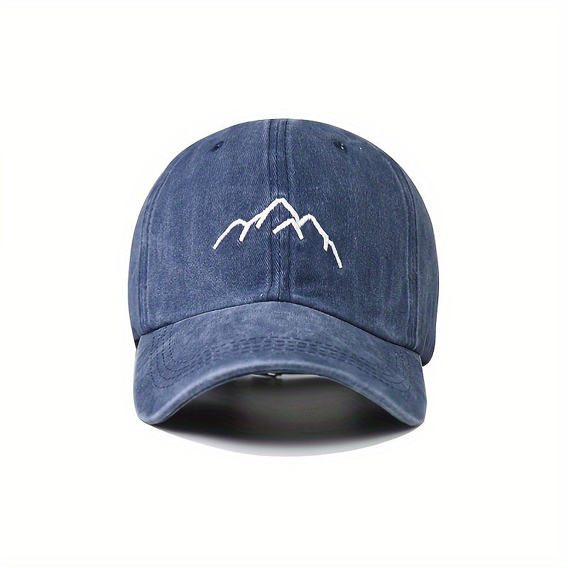 Vintage Mountain Embroidery Baseball Cap Unisex Distressed Dad Hat