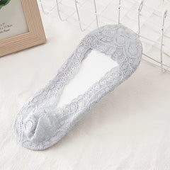 5 Pairs Women's Lace No Show Socks Casual Lace Low Cut Liner Boat Socks