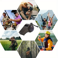 3 in 1 Emergency Whistle Compass Thermometer