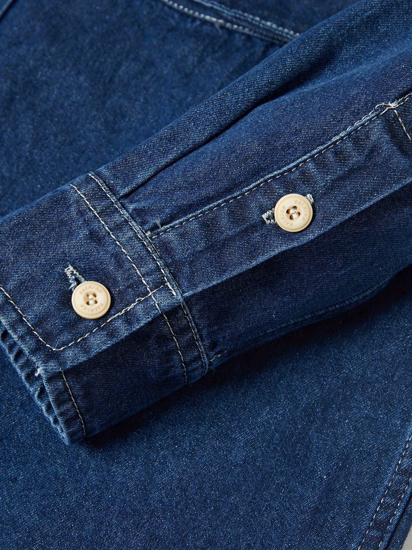 Men's Denim Shirt Chest Pockets Soft Casual Shirt