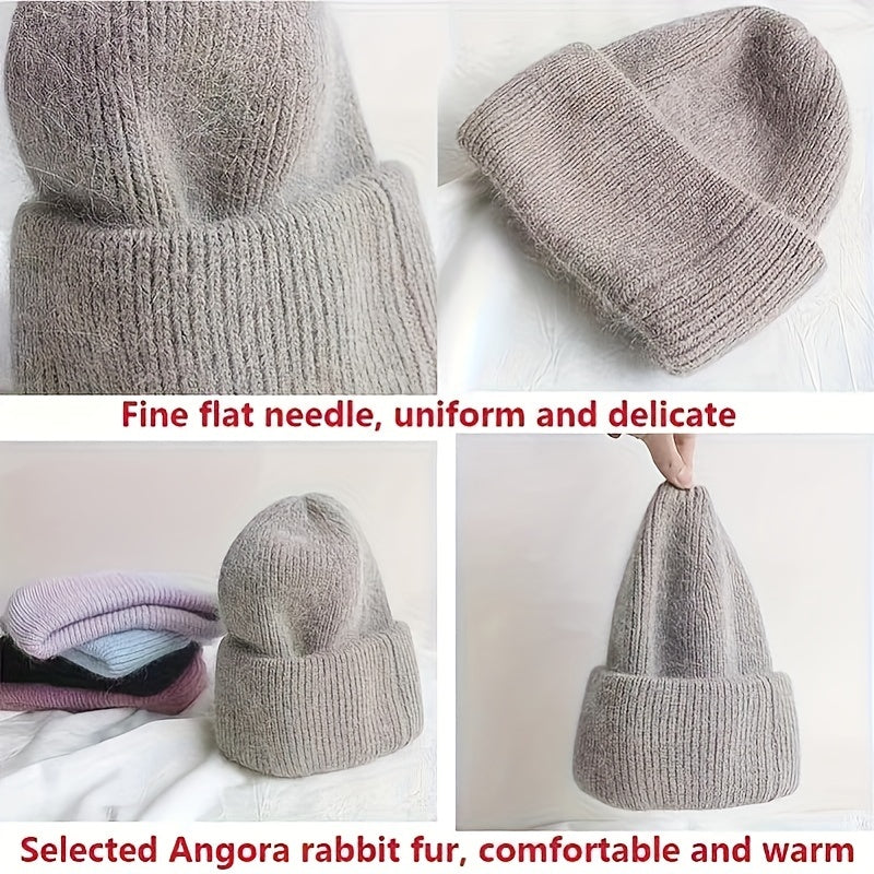Solid Beanie Hats For Women Men Winter Knitted Warm Hats Sun Protection Hat