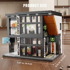 Coffee Shop Building Blocks Toy Model City Street Scene Coffee House