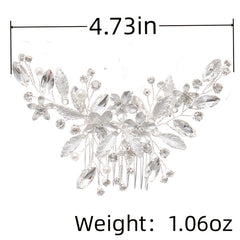 Silvery Crystal Flower Hair Comb Wedding Hair Accessories Bridal Tiara Headpiece