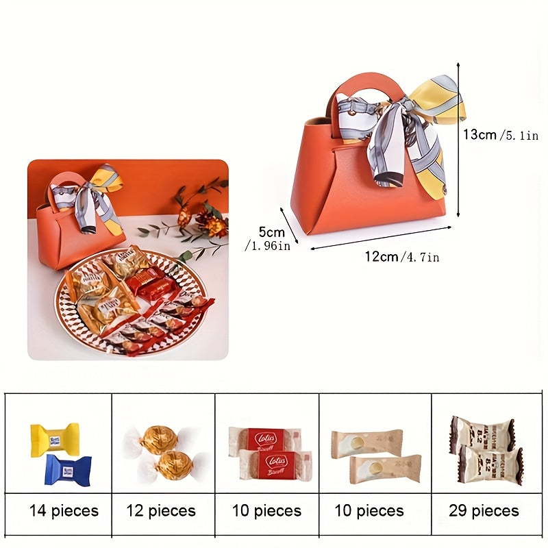 2pcs Leather Gift Bags Ribbon Wedding Favor Packaging Bags Eid Mubarak