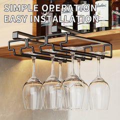 Inverted Perforated Wine Glass Rack Hanging Holder Under Cabinet Coffee Cup