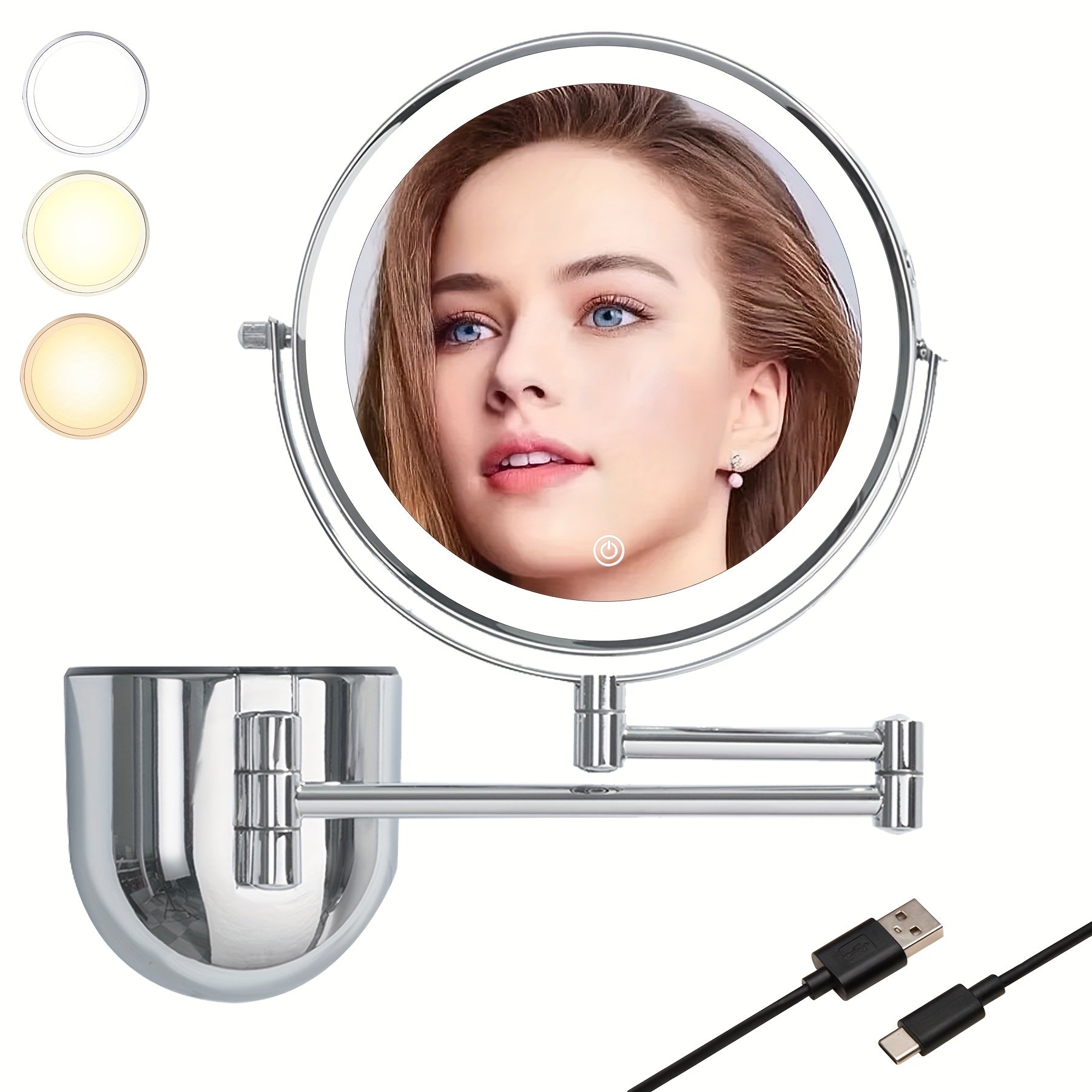 Wall Mounted Makeup Vanity Mirror with Lights 10X Magnifying Mirror