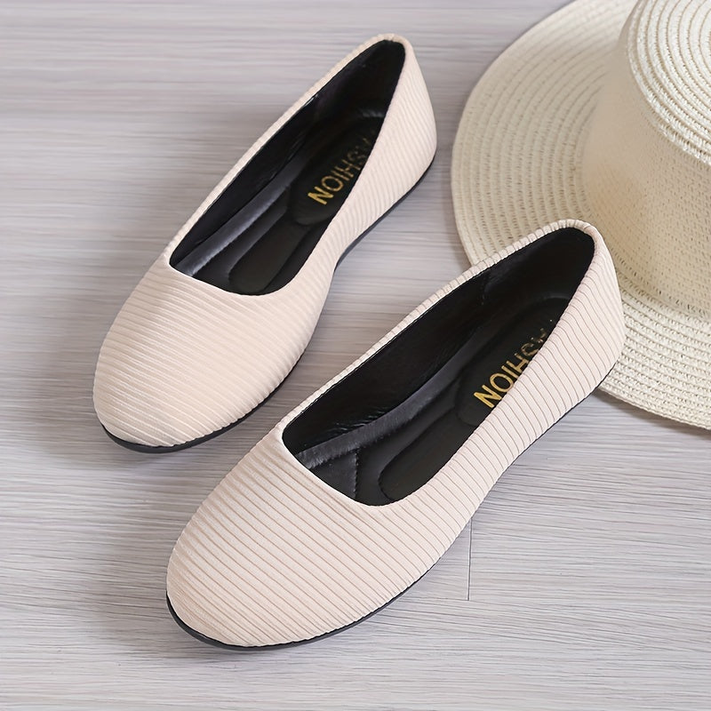 Women's Fabric Ballet Flats Soft Sole Slip On Shoes