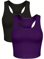 2-Pack Racerback Tank Tops Sleeveless Summer Top