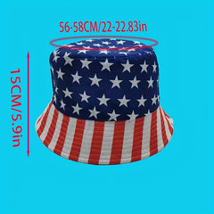 Unisex Sunshade Bucket Hat with American Flag Print