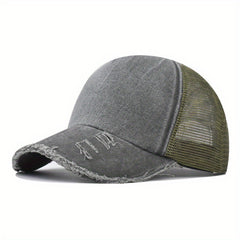 Unisex Ripped Baseball Cap Washed Street Wear Peaked Hat