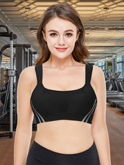 Strip Print Full Coverage Sports Bra Women's Plus Slight Stretch