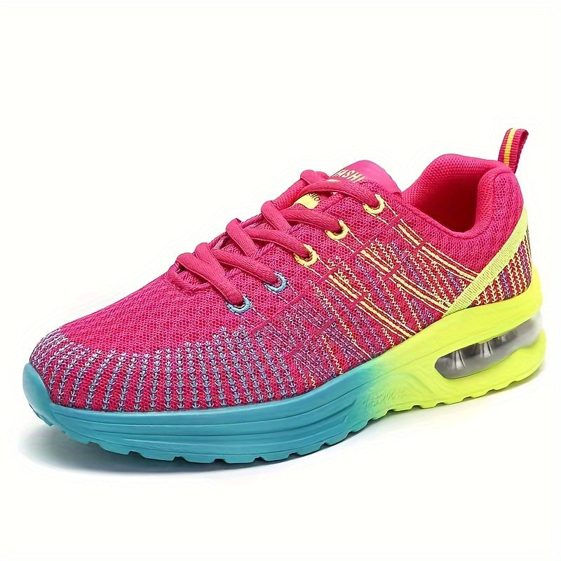 Women's Air Cushion Casual Shoes Lace Up Round Toe Sneakers