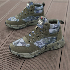 Women's Camo High Hiking Boots Non-slip Lace-up Outdoor Short Tube Boots