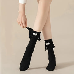 2 Pairs Men's Magnetic Crew Socks Novelty Cotton Winter Style