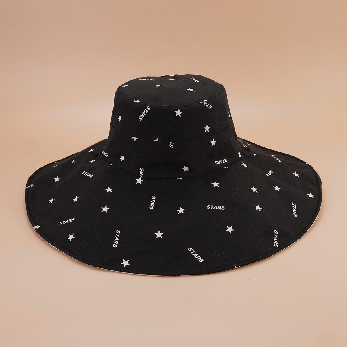 Sunscreen Bucket Hat Reversible UV Protection Fisherman Cap Star Print