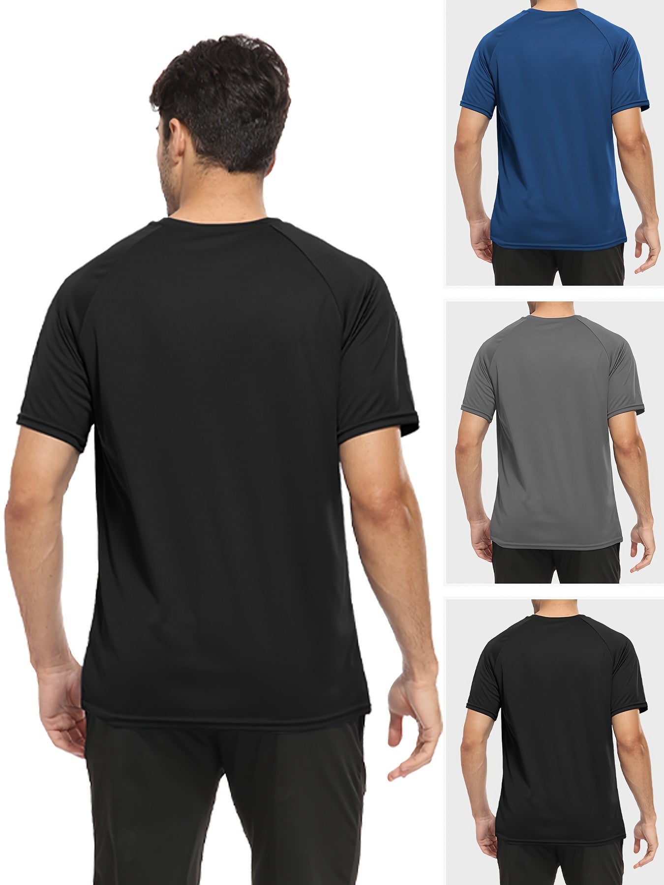 3pcs Men's Compression Shirts Short Sleeve Moisture Wicking Baselayer