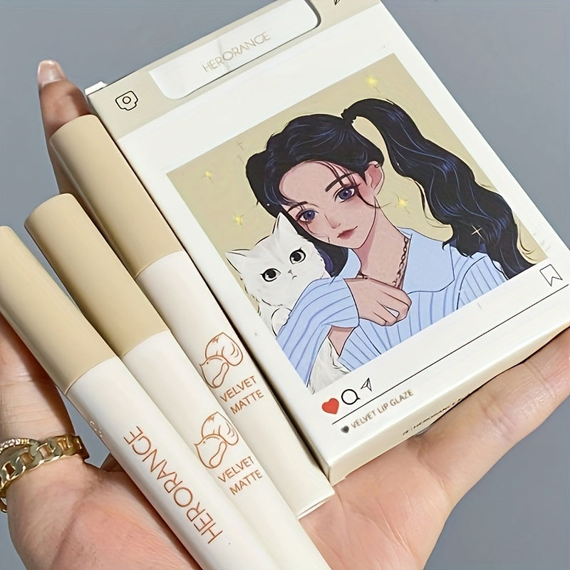 5 pcs Matte Velvet Lip Glaze Long Lasting Waterproof Lipstick Makeup