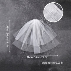 Bridal Veil with Comb Smooth Satin Finish for Weddings Proms