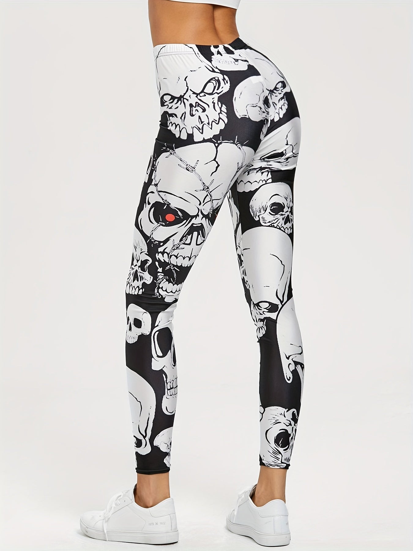 Skull Print Breathable Leggings Activewear