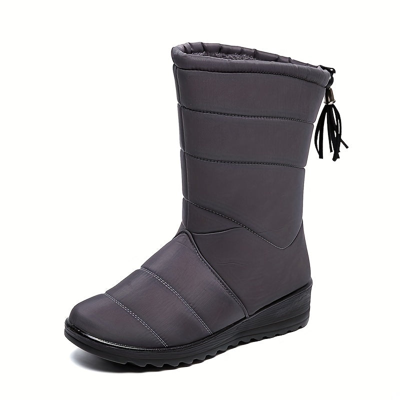 Women's Waterproof Wedge Snow Boots Plush Lined Comfortable Winter Boots