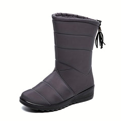 Women's Waterproof Wedge Snow Boots Plush Lined Comfortable Winter Boots