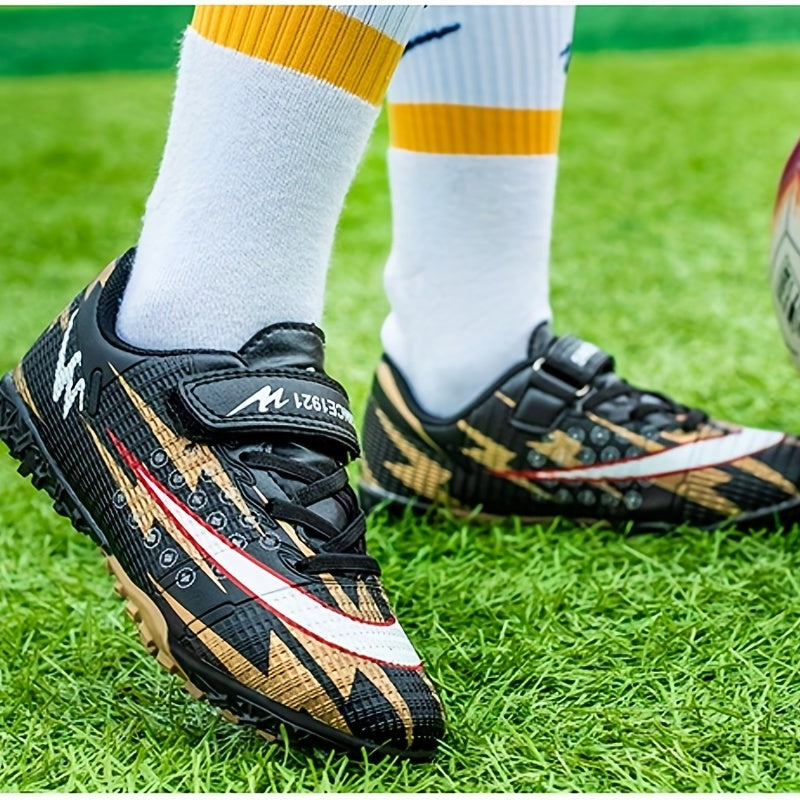 Boy's Hook And Loop Turf Soccer Cleats - Anti skid TF Football Boots