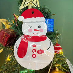 10pcs Christmas Snowman Candy Ziplock Bags - Party Decoration Packaging