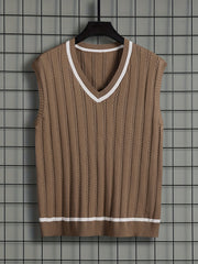 Men's Vintage Style V-Neck Sweater Vest for Fall Winter