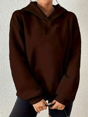 Solid Kangaroo Pocket Hoodie Casual Long Sleeve Hoodies