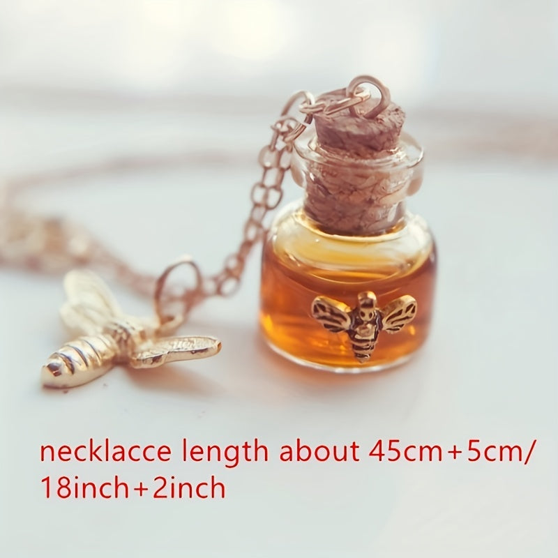 Cartoon Bee Honey Pendant Necklace for Kids
