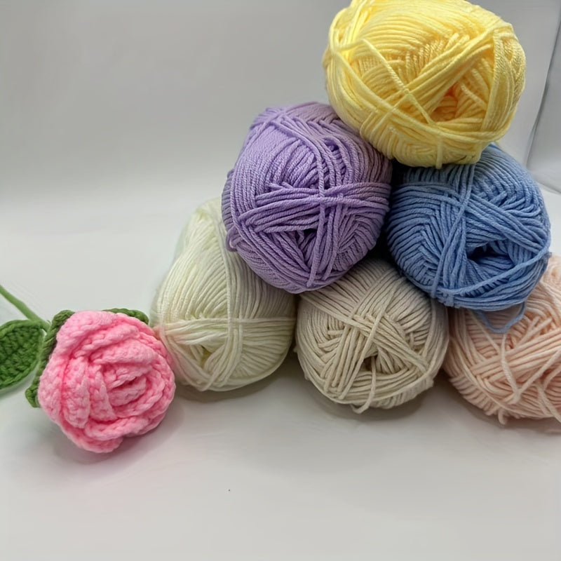 250g 5 Balls of Milk Cotton Wool Baby Thread for DIY Crochet Slippers